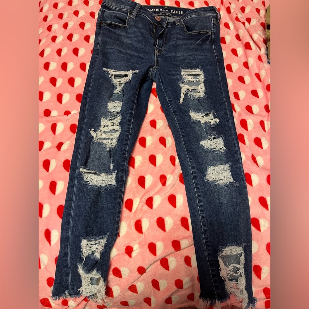 Skinny ripped jeans high waisted short